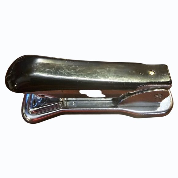 Vintage 5" ACE CADET Model 302 Lift Top STAPLER USA CHROME Black MCM USA - Picture 2 of 10